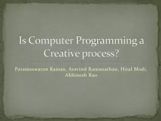 is computer p rogramming a creative process