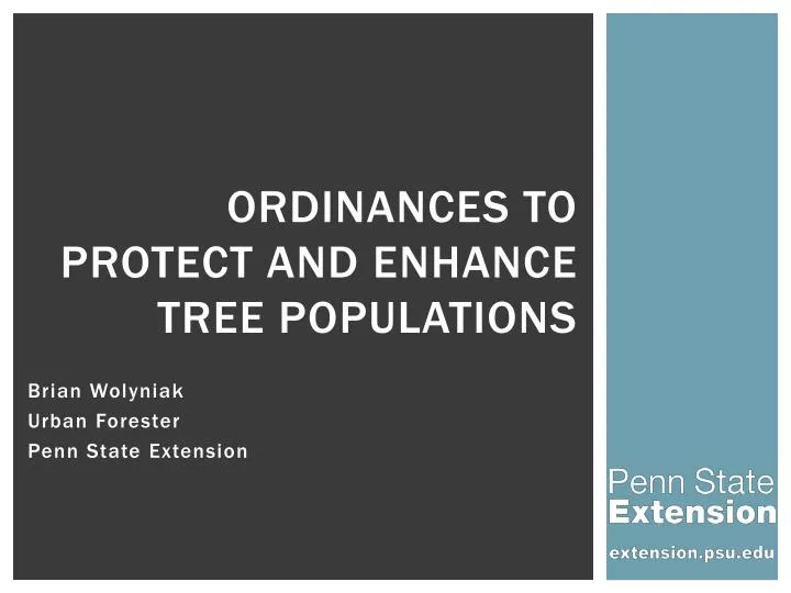 ordinances to protect and enhance tree populations