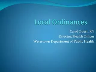 Local Ordinances