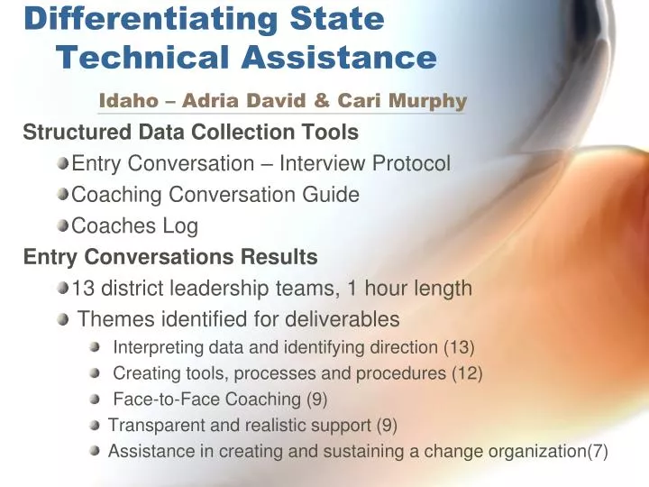 differentiating state technical assistance idaho adria david cari murphy