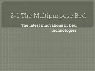 2-1 The Multipurpose Bed