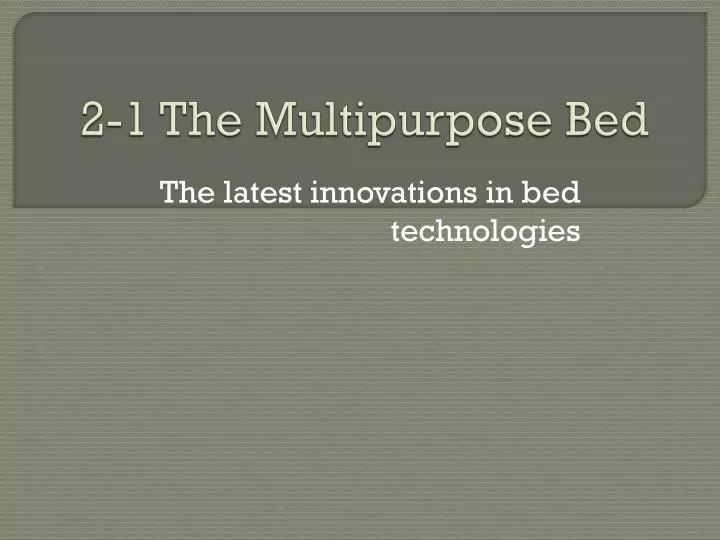 2 1 the multipurpose bed
