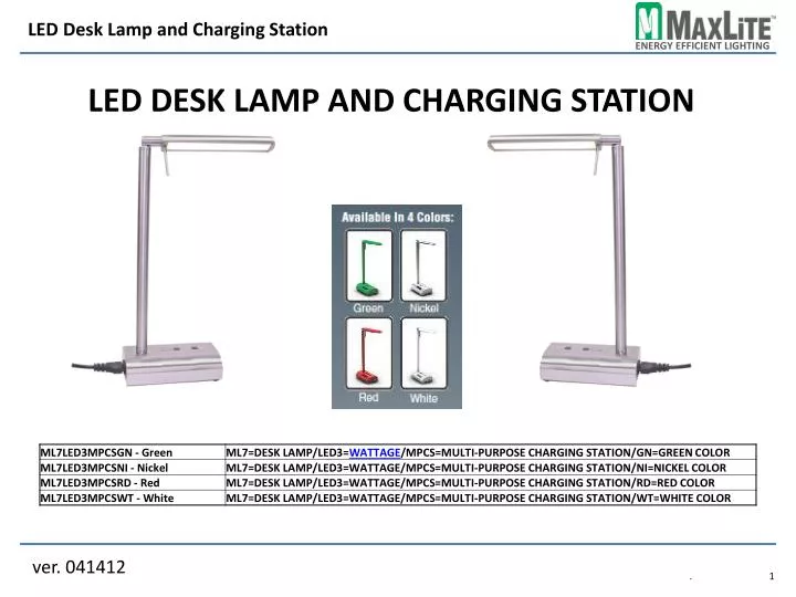 led desk lamp and charging station