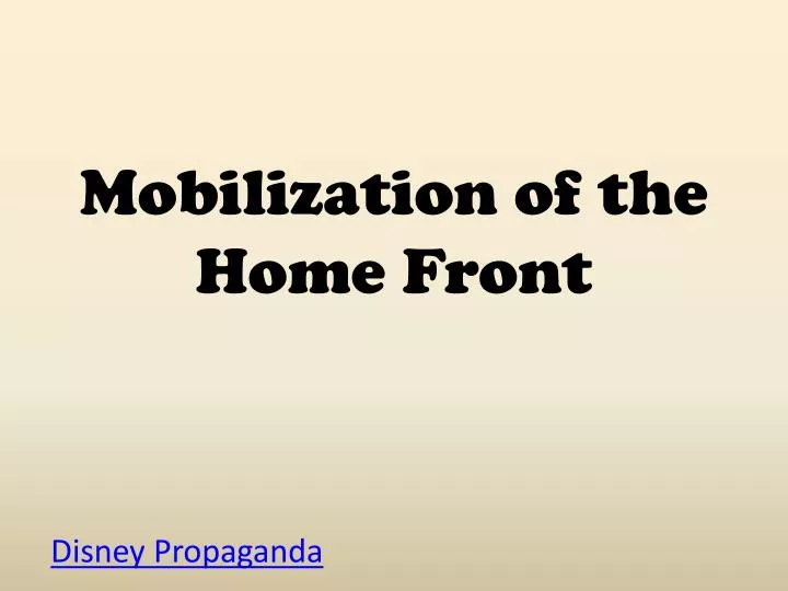 mobilization of the home front