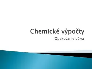 chemick v po ty