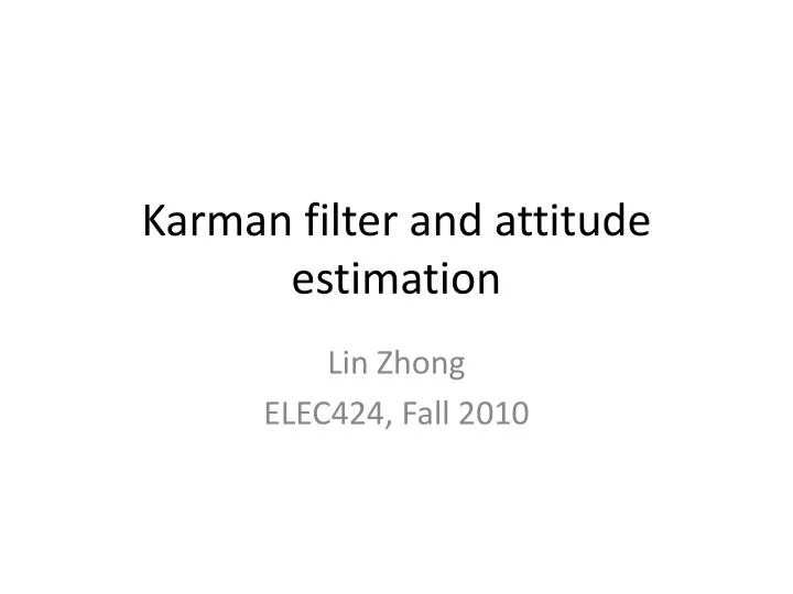 karman filter and attitude estimation