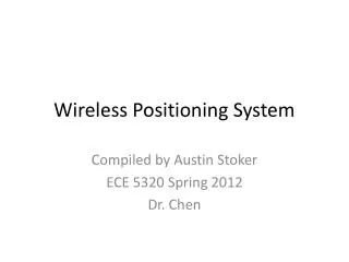Wireless Positioning System