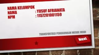 nama kelompok nama yusuf afrianata npm 1157201001159