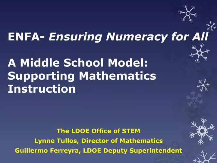 enfa ensuring numeracy for all a middle school model supporting mathematics instruction