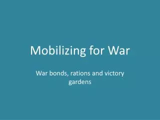 mobilizing for war