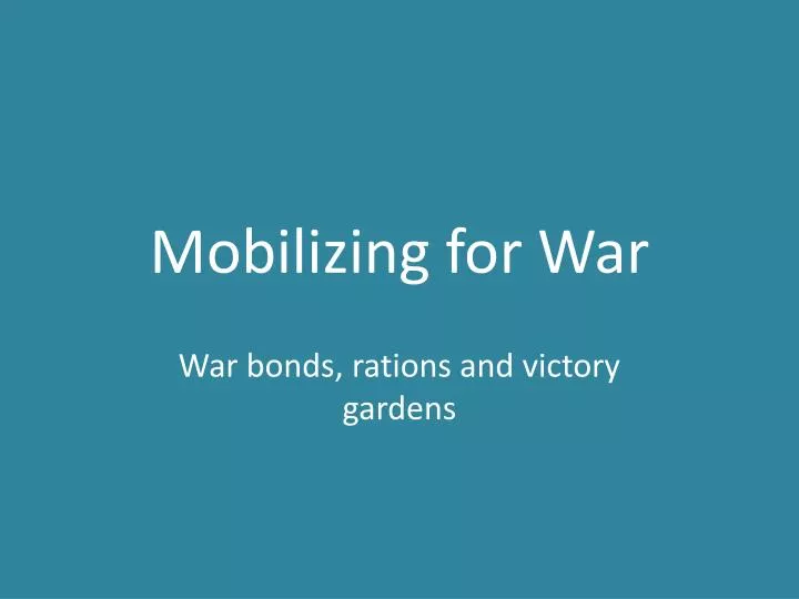 mobilizing for war
