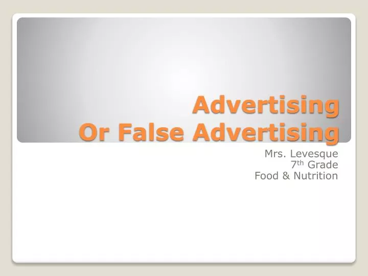 advertising or false advertising
