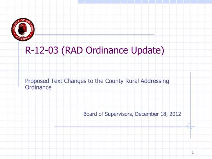 r 12 03 rad ordinance update