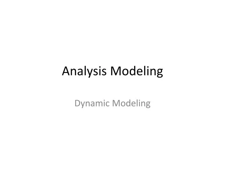 analysis modeling
