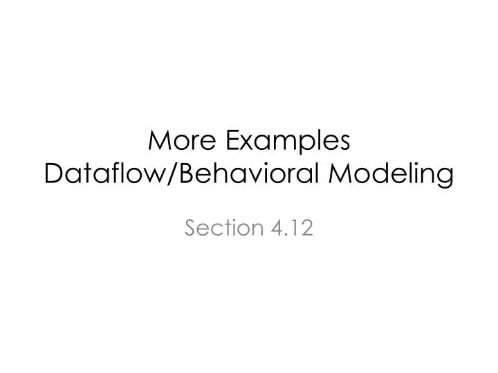 more examples dataflow behavioral modeling
