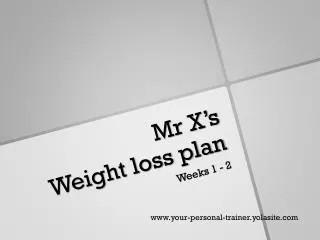 Mr X’s Weight loss plan