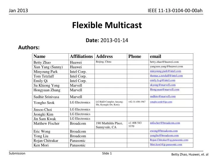 flexible multicast