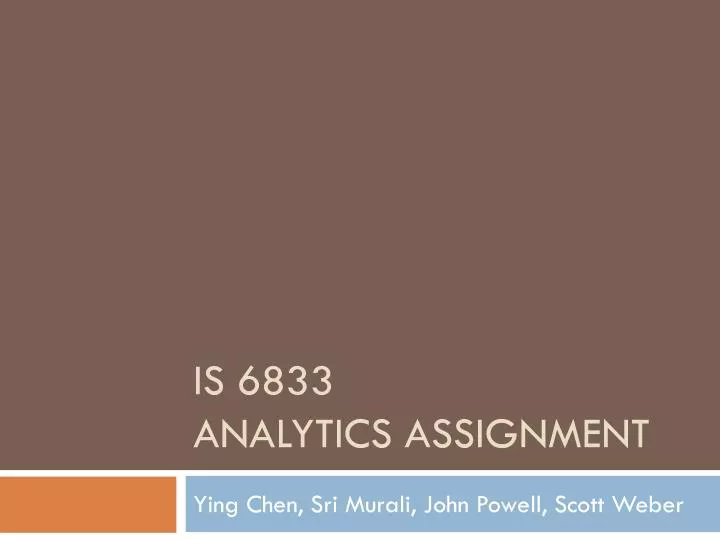 is 6833 analytics assignment