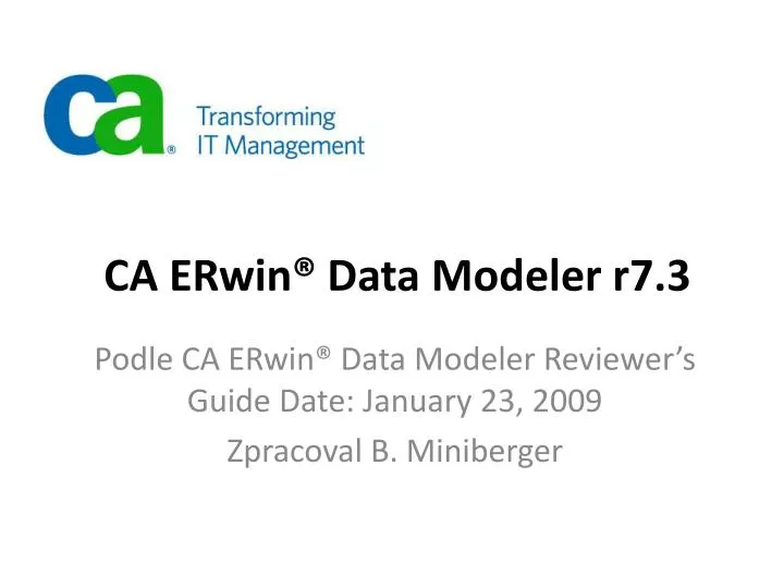 ca erwin data modeler r7 3