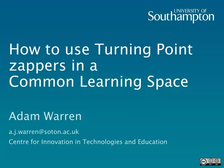 how to use turning point zappers in a common learning space