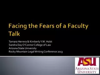 Facing the Fears of a Faculty Talk