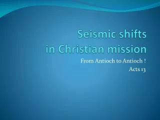 Seismic shifts in Christian mission