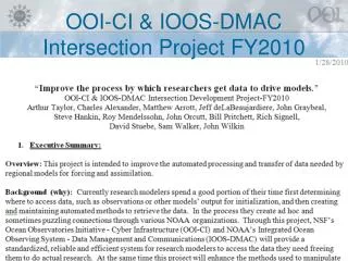 OOI-CI &amp; IOOS-DMAC Intersection Project FY2010