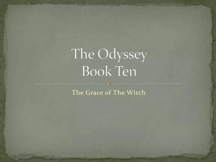 the odyssey book ten
