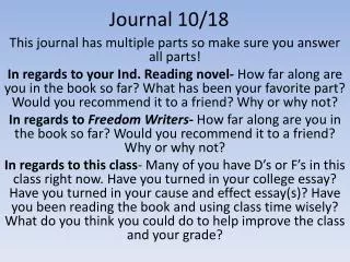 Journal 10/18