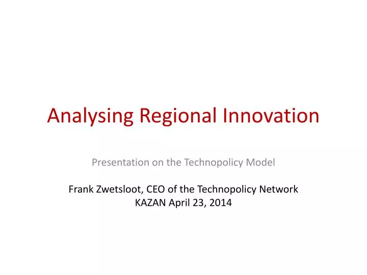 analysing regional innovation