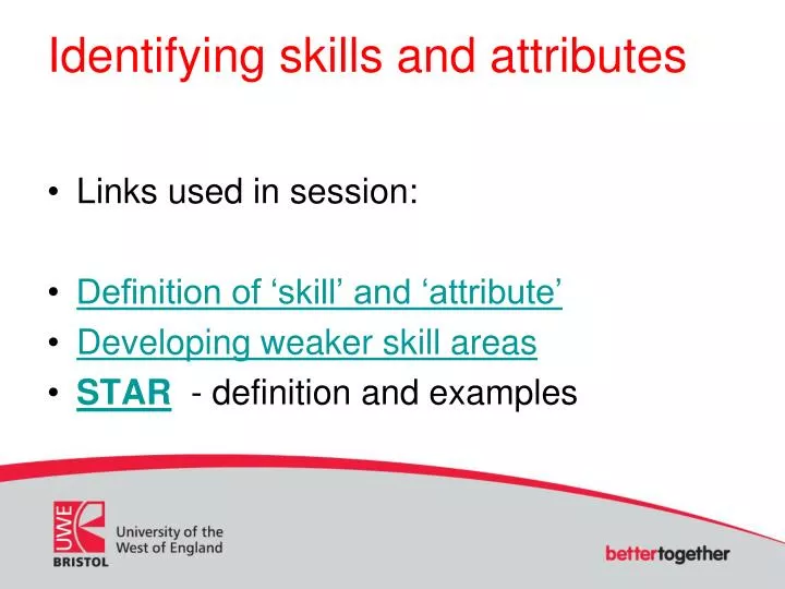identifying skills and attributes
