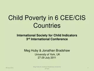 Child Poverty in CEE and the CIS