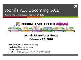 Joomla v1.6 Upcoming (ACL)