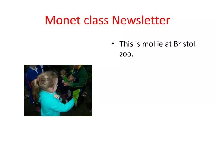 monet class n ewsletter