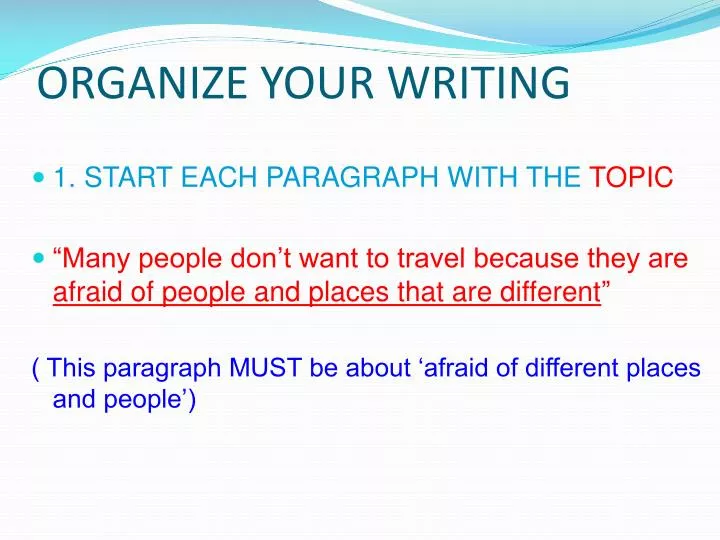 organize your writing