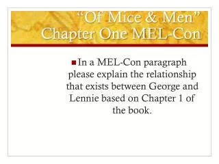 of mice men chapter one mel con