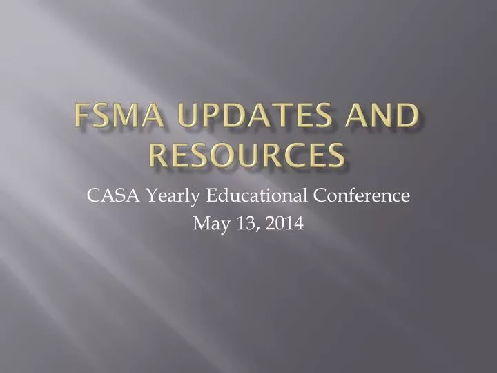fsma updates and resources