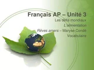 fran ais ap unit 3