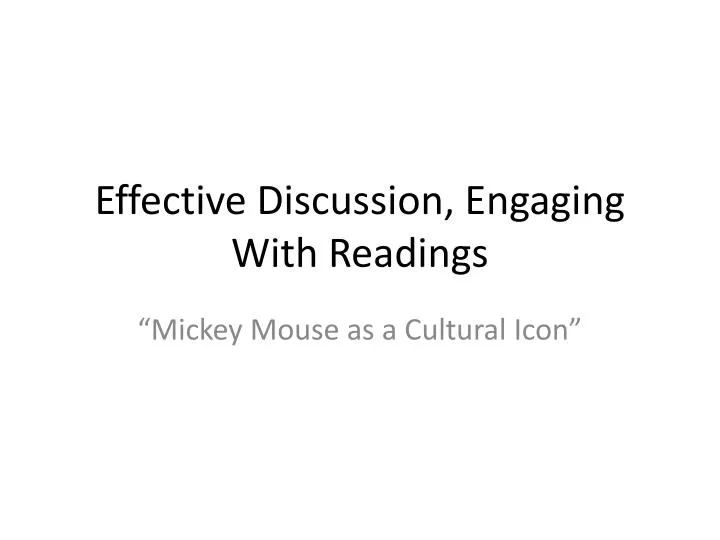effective discussion engaging with readings