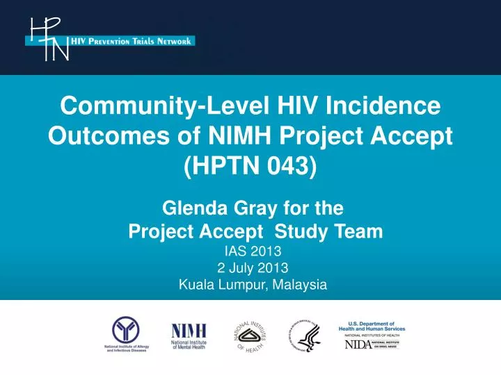 community level hiv incidence outcomes of nimh project accept hptn 043