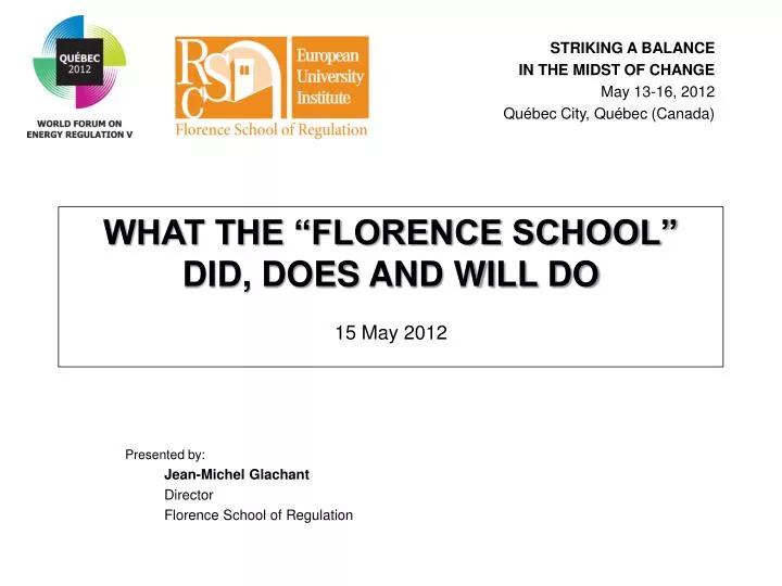 what the florence school did does and will do 15 may 2012