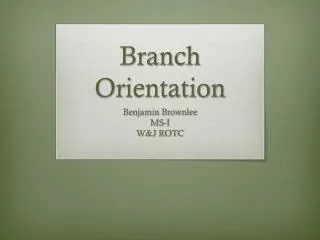 Branch Orientation