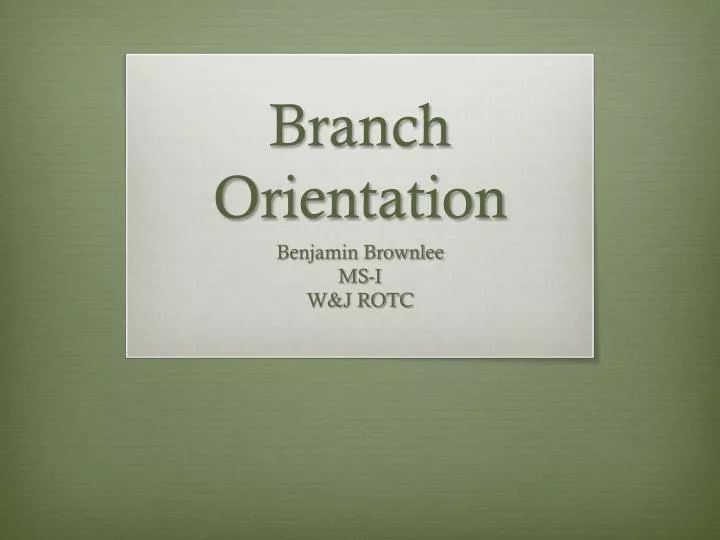 branch orientation