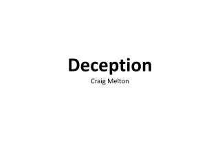 Deception Craig Melton
