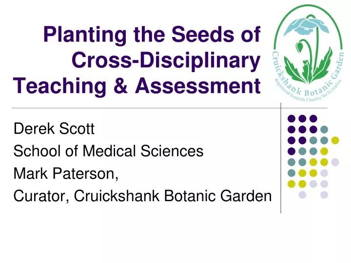 planting the seeds of cross disciplinary teaching assessment