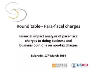 Round table – Para - fis cal charges