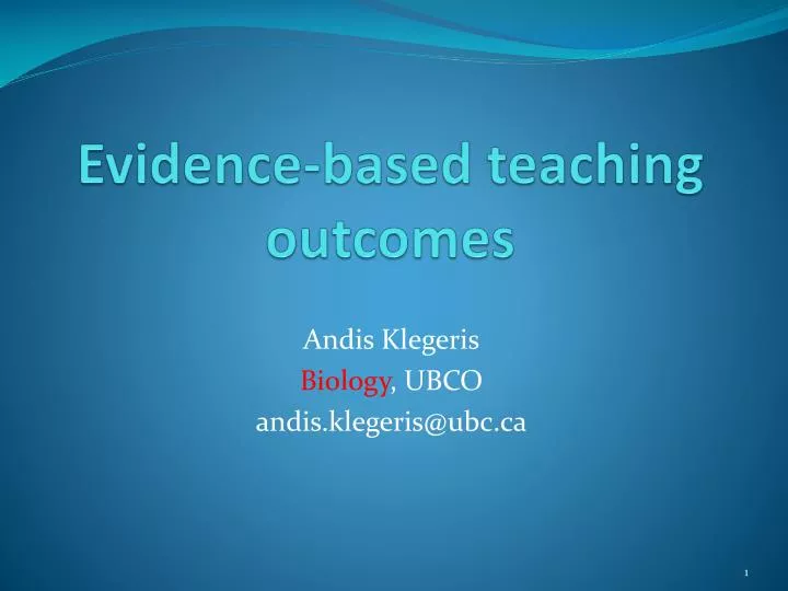 evidence based teaching outcomes