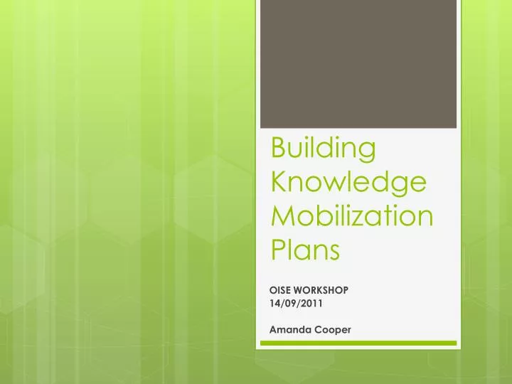 building knowledge mobilization plans