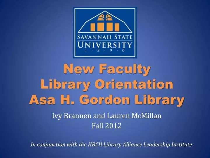 new faculty library orientation asa h gordon library