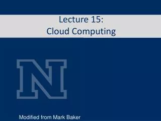 Lecture 15: Cloud Computing